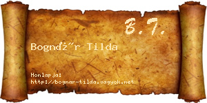 Bognár Tilda névjegykártya